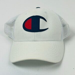 Champion White Adjustable Strapback Hat Embroidered C Logo Cap